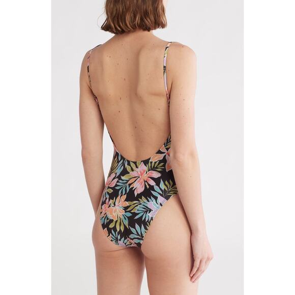 NWT Billabong Beach Babe One Piece Black Bathing Swim Suit Women’s Size Medium - Picture 2 of 7